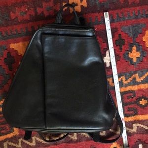 Tignanello Black Leather Backpack Purse